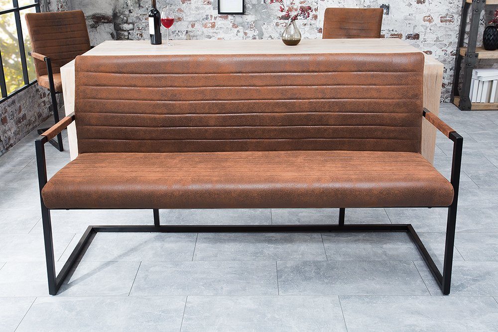 riess-ambiente Sitzbank LOFT 160cm vintage braun, mit Microfaser-Bezug