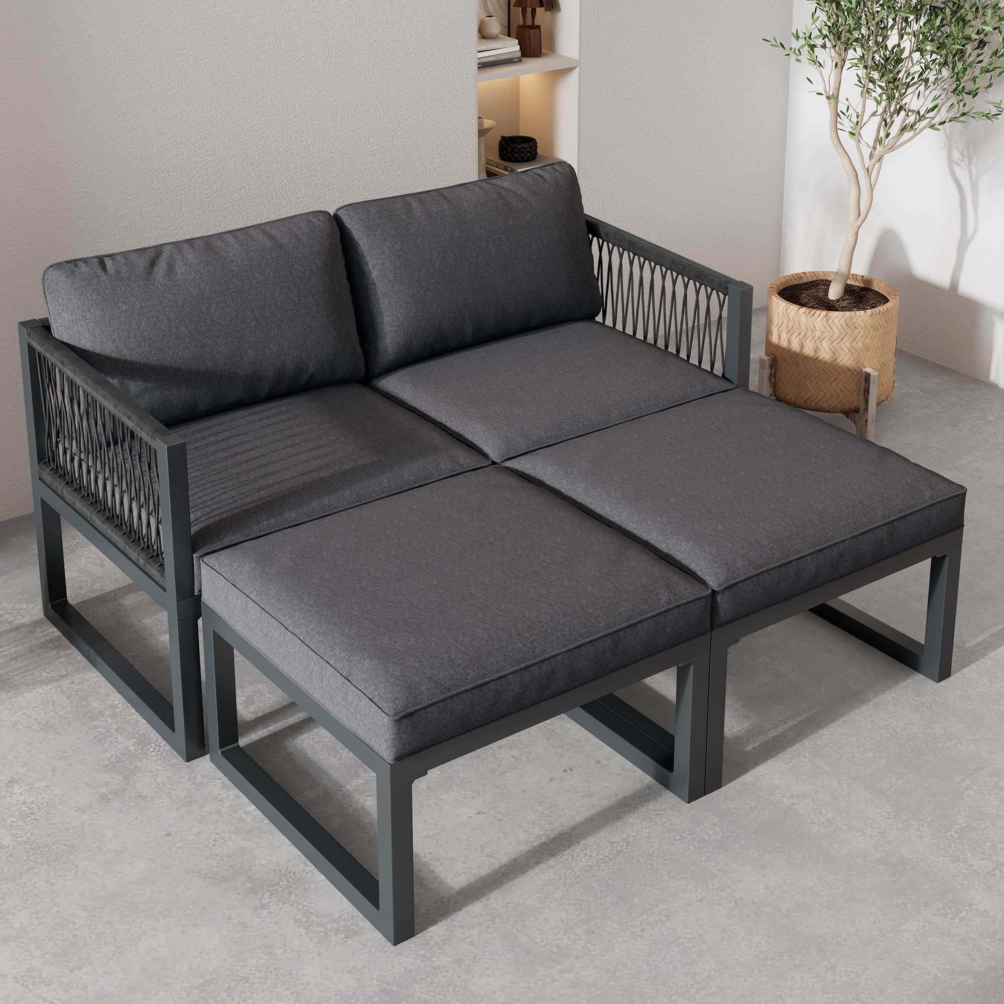 MODFU Gartenlounge-Set Garten-Sofagarnitur aus Aluminium, (verschiedene günstig online kaufen