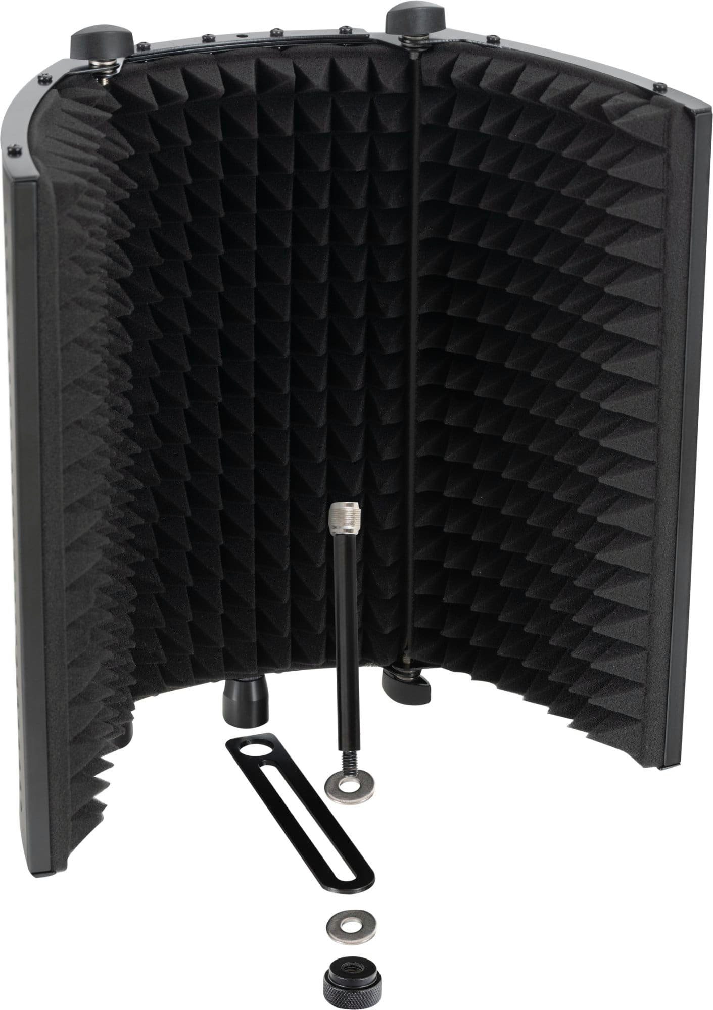 Pronomic Mikrofon-Halterung MP-80F Micscreen Schwarz - Ideal für Studio/Podcast & 2 Klappgelenke, (bis 0 Zoll, verhindert unerwünschte Schallreflektionen oder Echos)