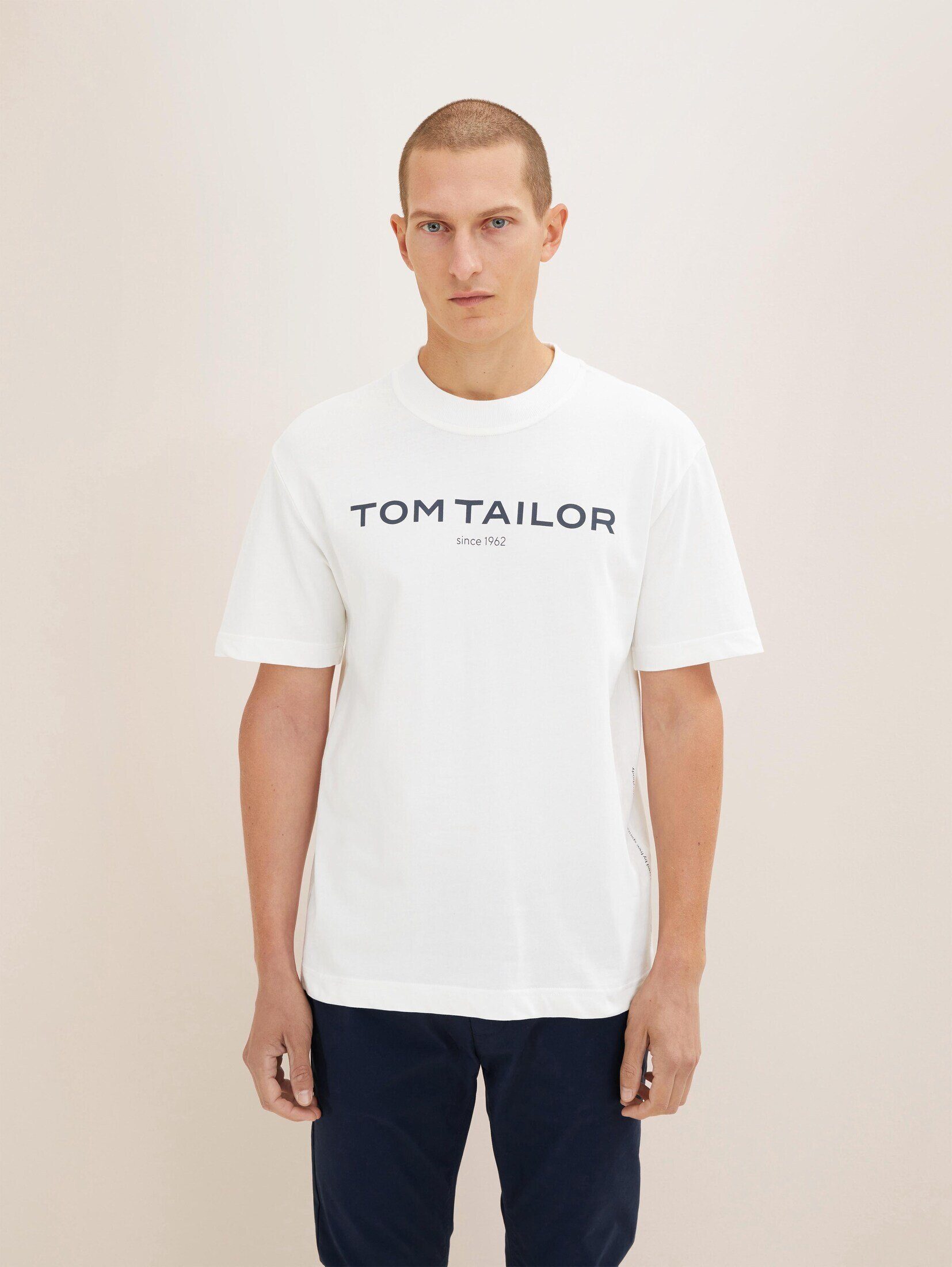 TOM TAILOR T-Shirt T-Shirt mit Logoprint off white