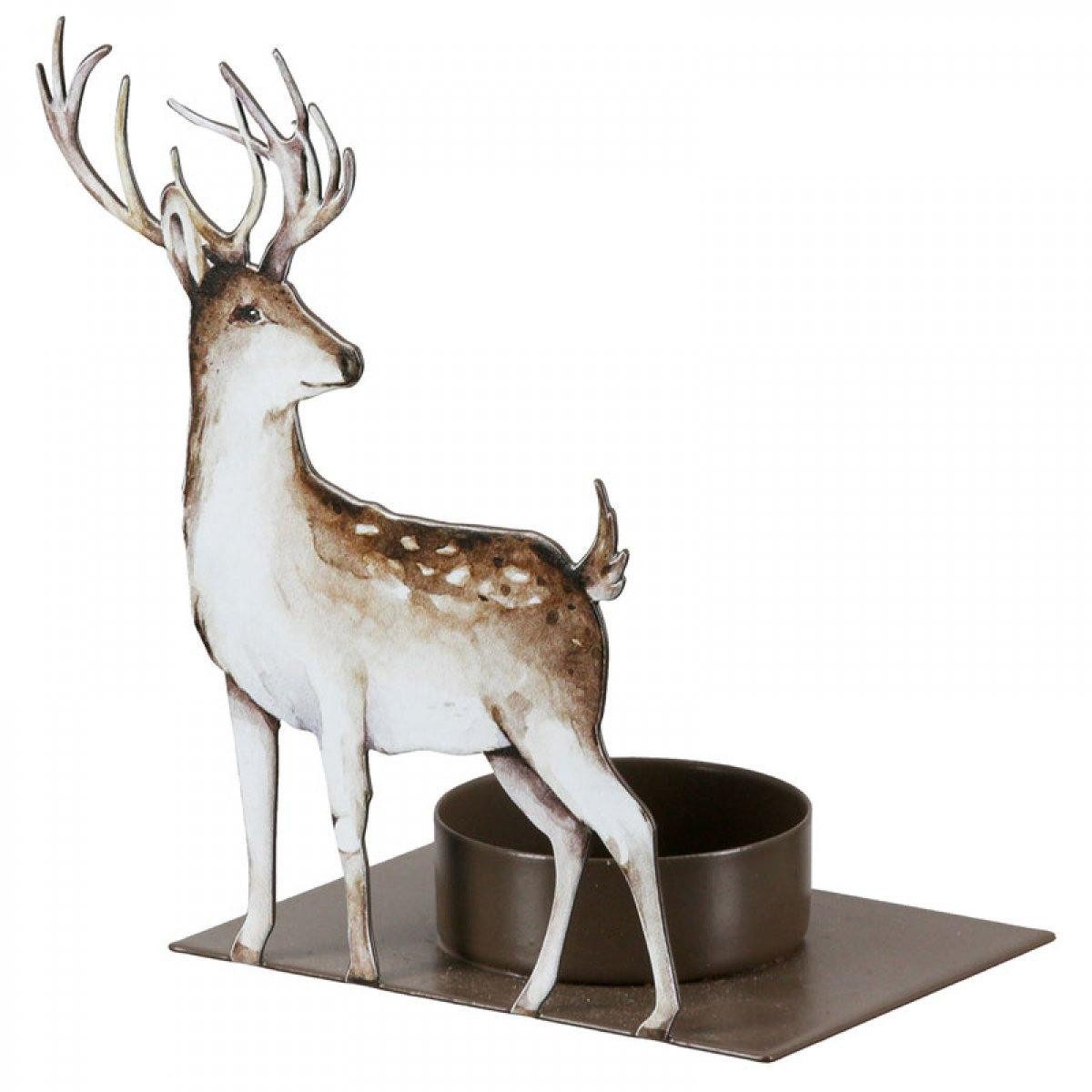 GILDE Windlicht Teelichthalter Hirsch Hardy