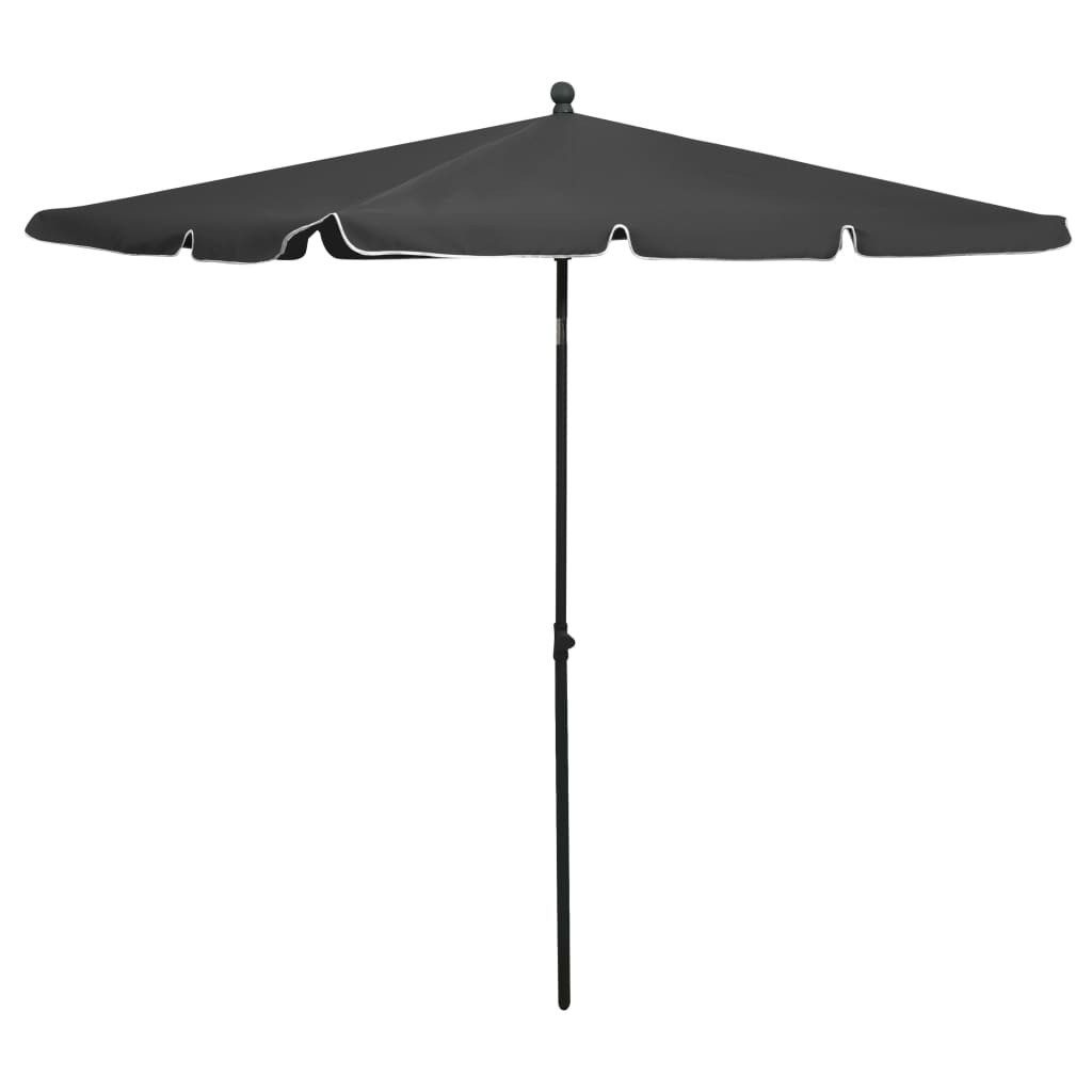 furnicato Sonnenschirm mit Mast 210x140 cm Anthrazit, LxB: 140x210 cm