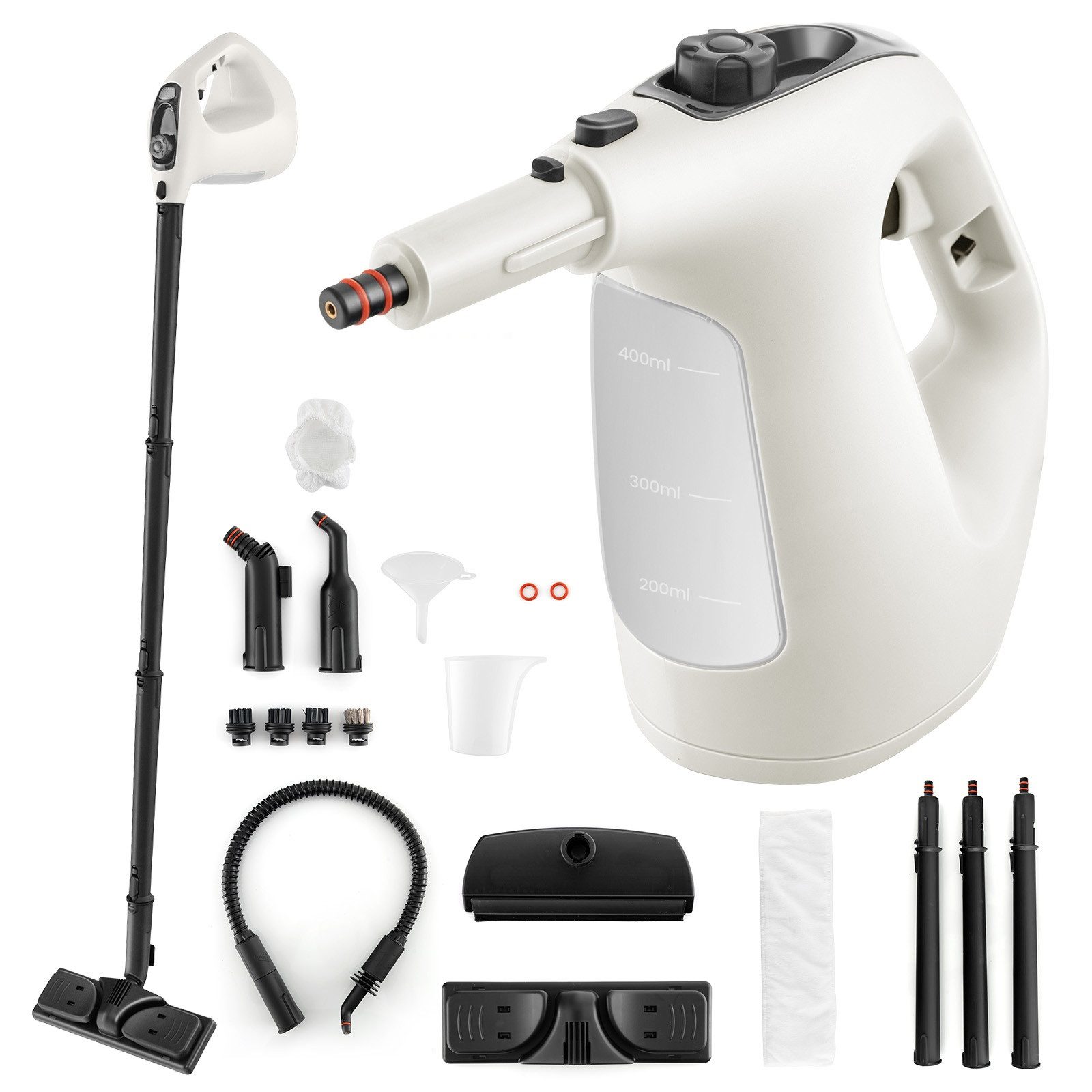 COSTWAY Dampfreiniger, 1400 W, 2 Bar, 125℃, Handgerät mit 14 Zubehörteilen