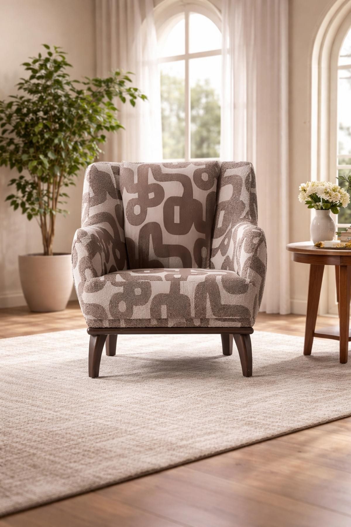 Xlmoebel Sessel Eleganter gemusterter Einzelsessel im modernen Design (1-St., Einzelsessel), Made in Europa