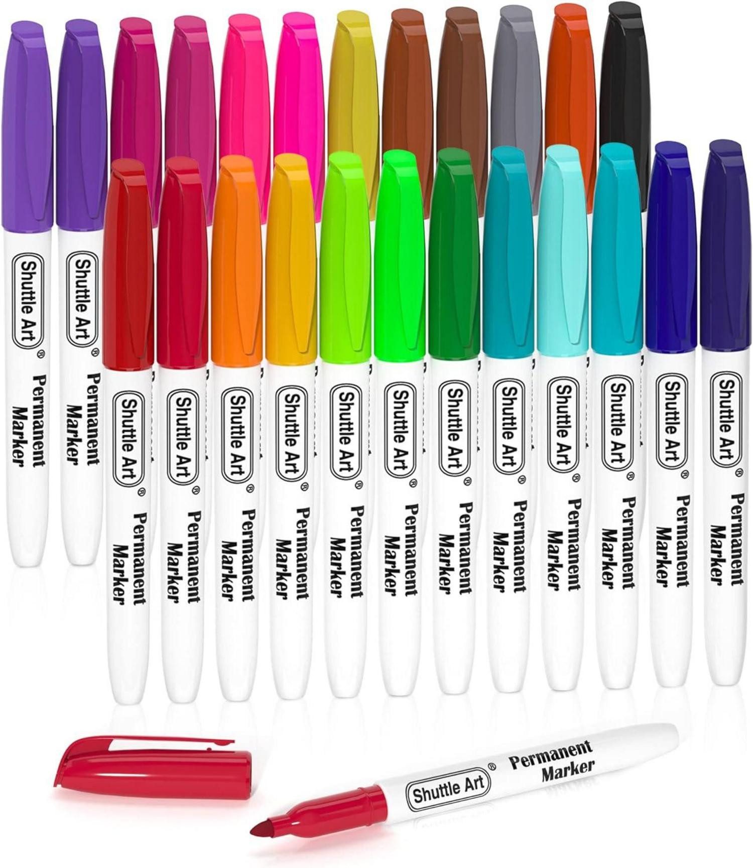 Shuttle Art Permanentmarker Permanent Маркери Set fein, 24 Stifte wasserfest, bunte Spitze, für