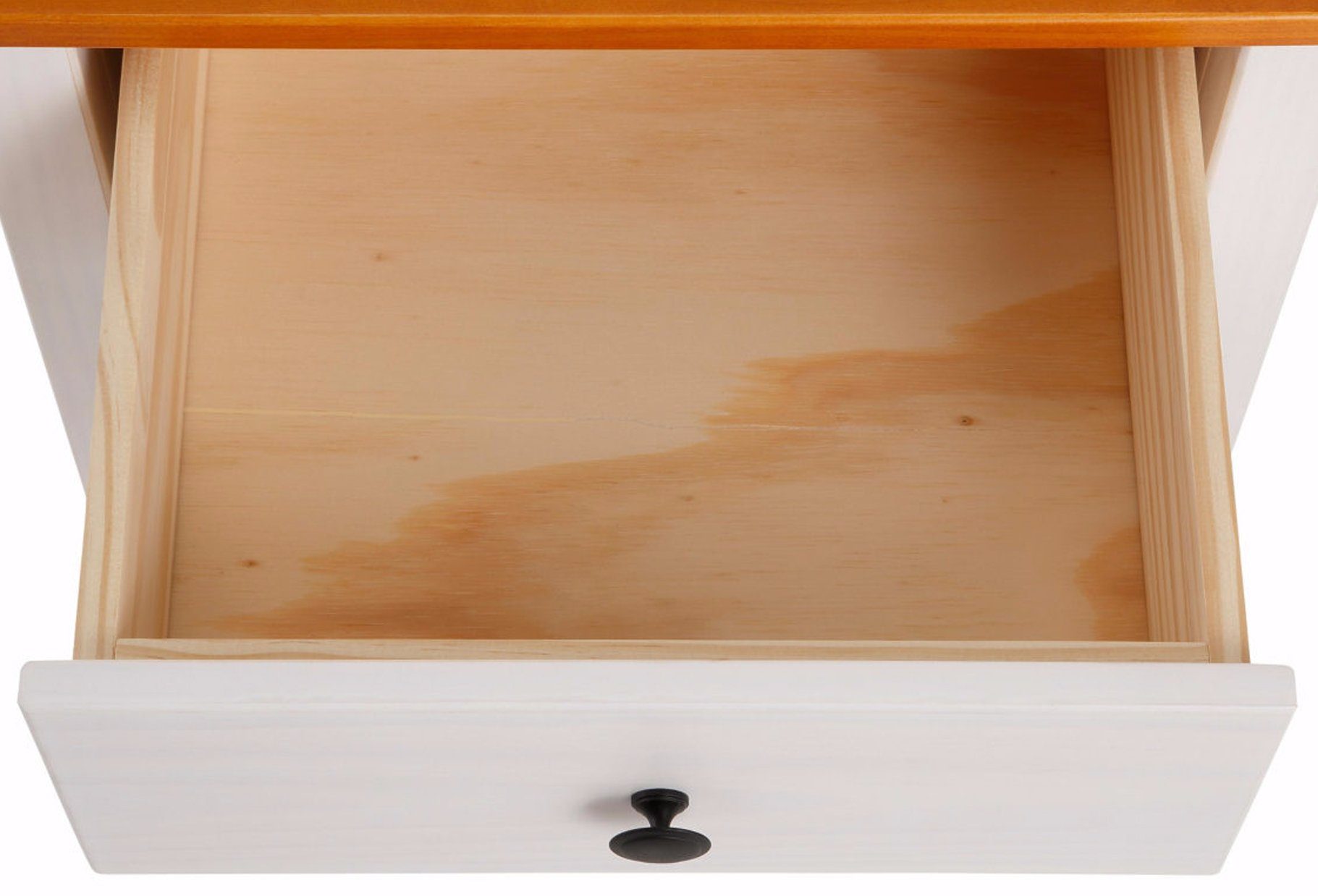 loft24 Nachttisch Pauline, aus Kiefer 43 Landhaus Stil, FSC®-zertifizierter im Breite cm