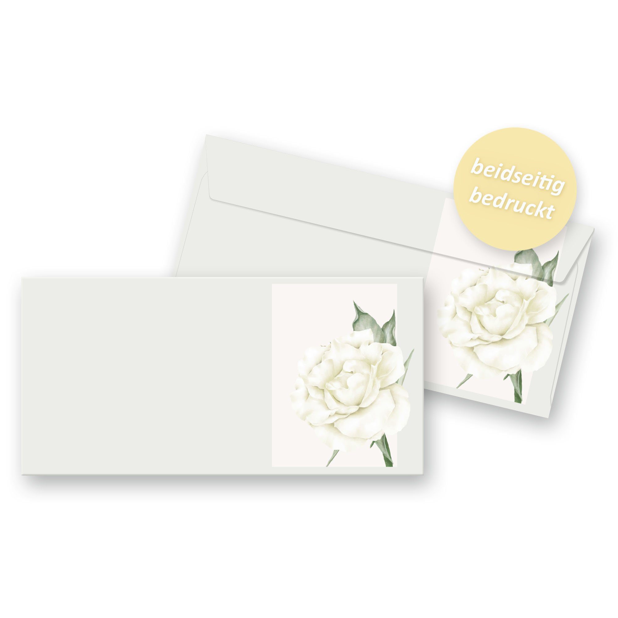 Briefpapier Briefpapier Set passenden Kreative 25x Umschlägen Feder Set, mit DIN A Rose Briefpapier Weiß Set A4