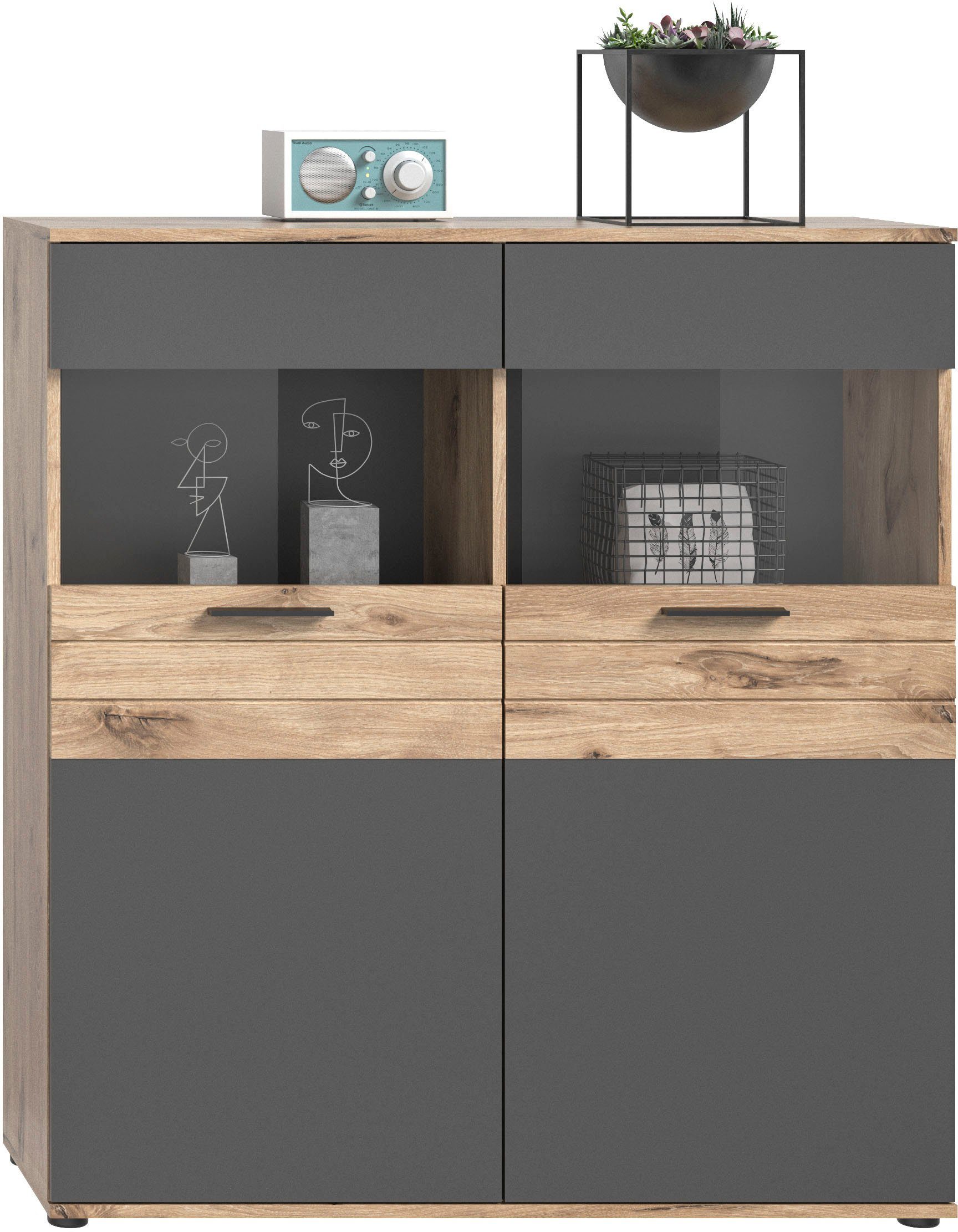Home affaire Vitrine Riga Höhe 122 cm