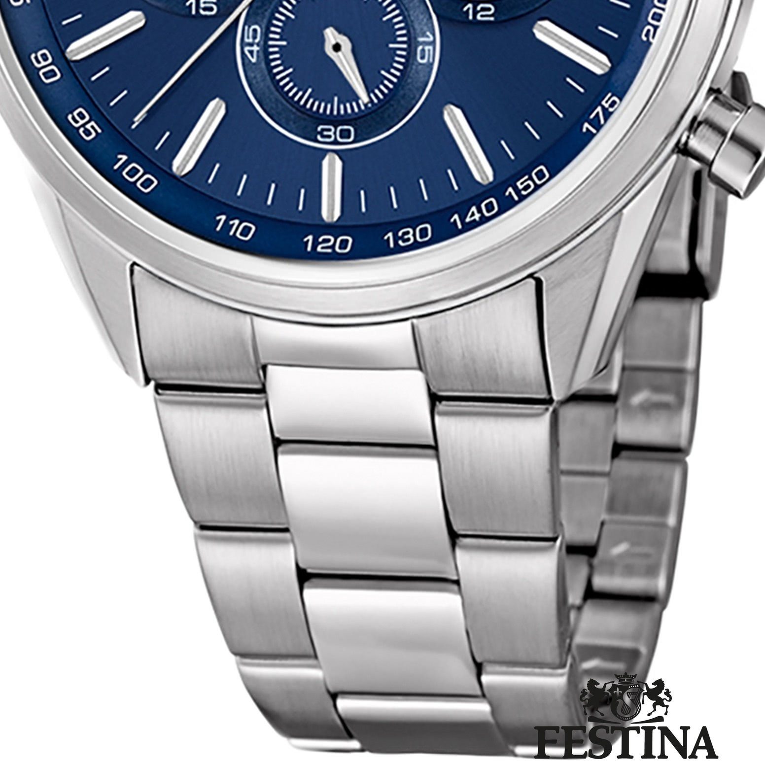 Festina Chronograph Festina Herren Uhr Sport, rund, Chrono Armbanduhr F16820/2 Edelstahlarmband Herren silber