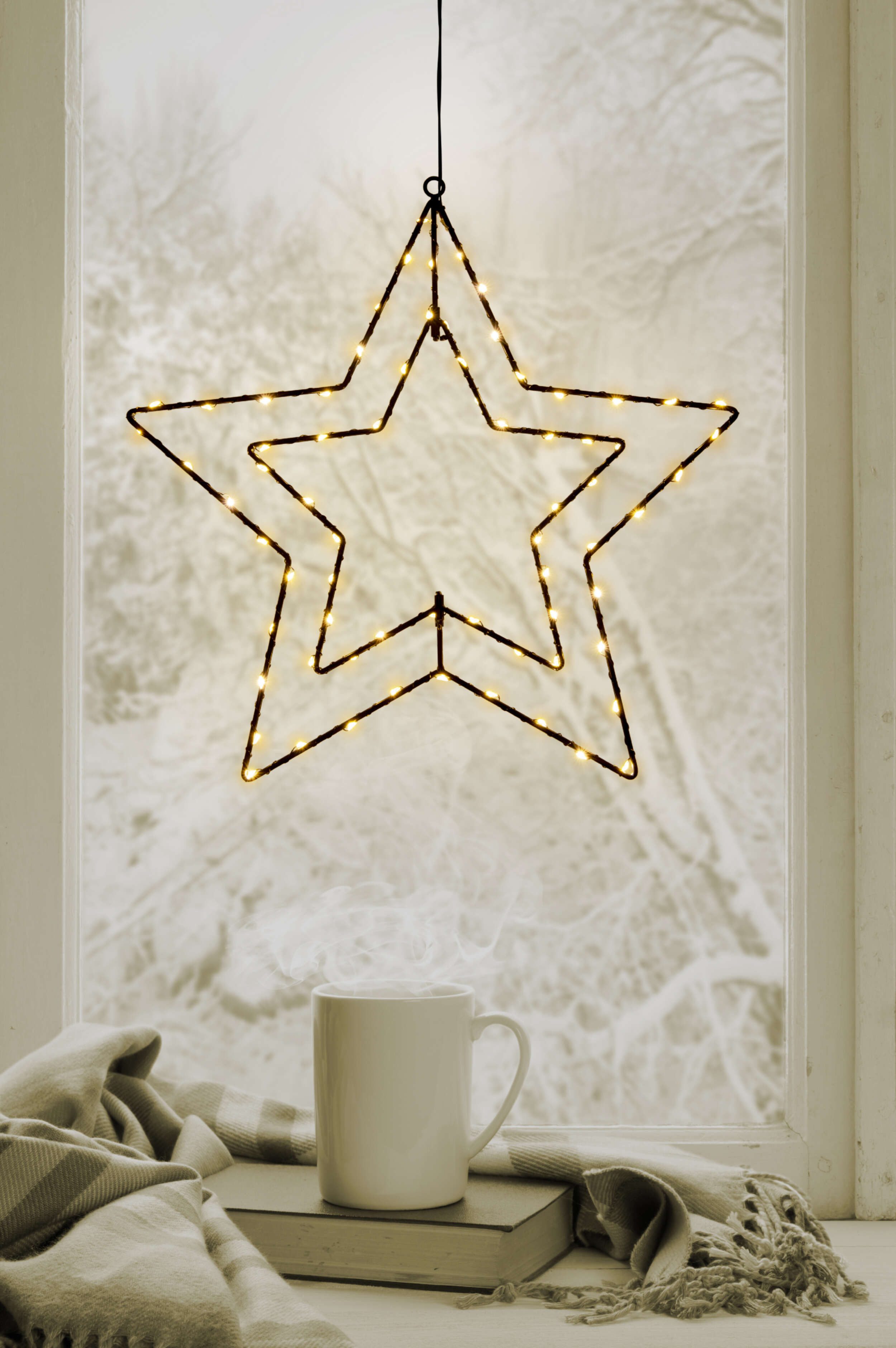 näve Dekolicht 3D Stern, LED fest integriert, Warmweiß, Weihnachtsdeko aussen