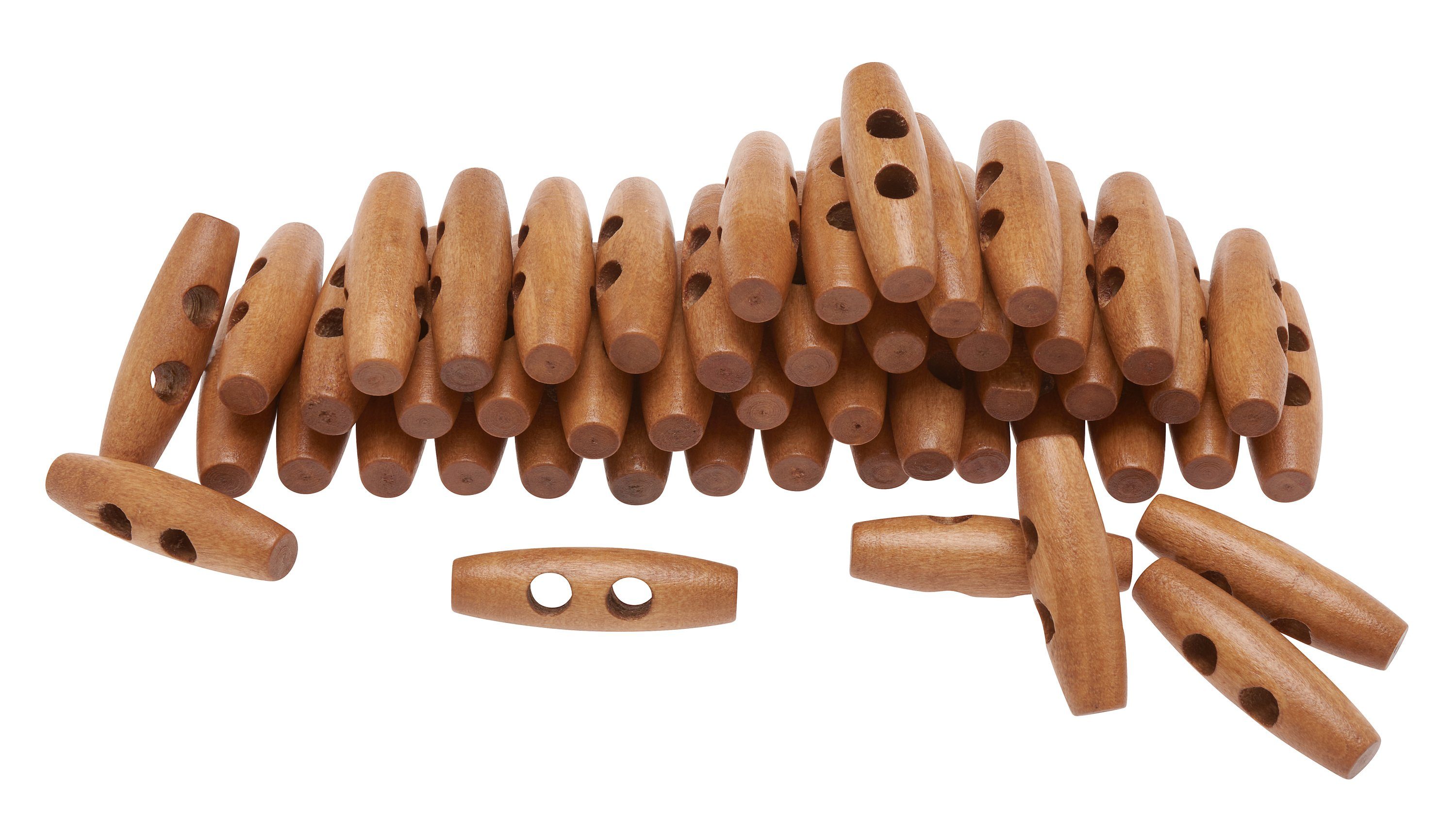VBS XXL Knopf Holz-Knebelknöpfe, 50 Stück