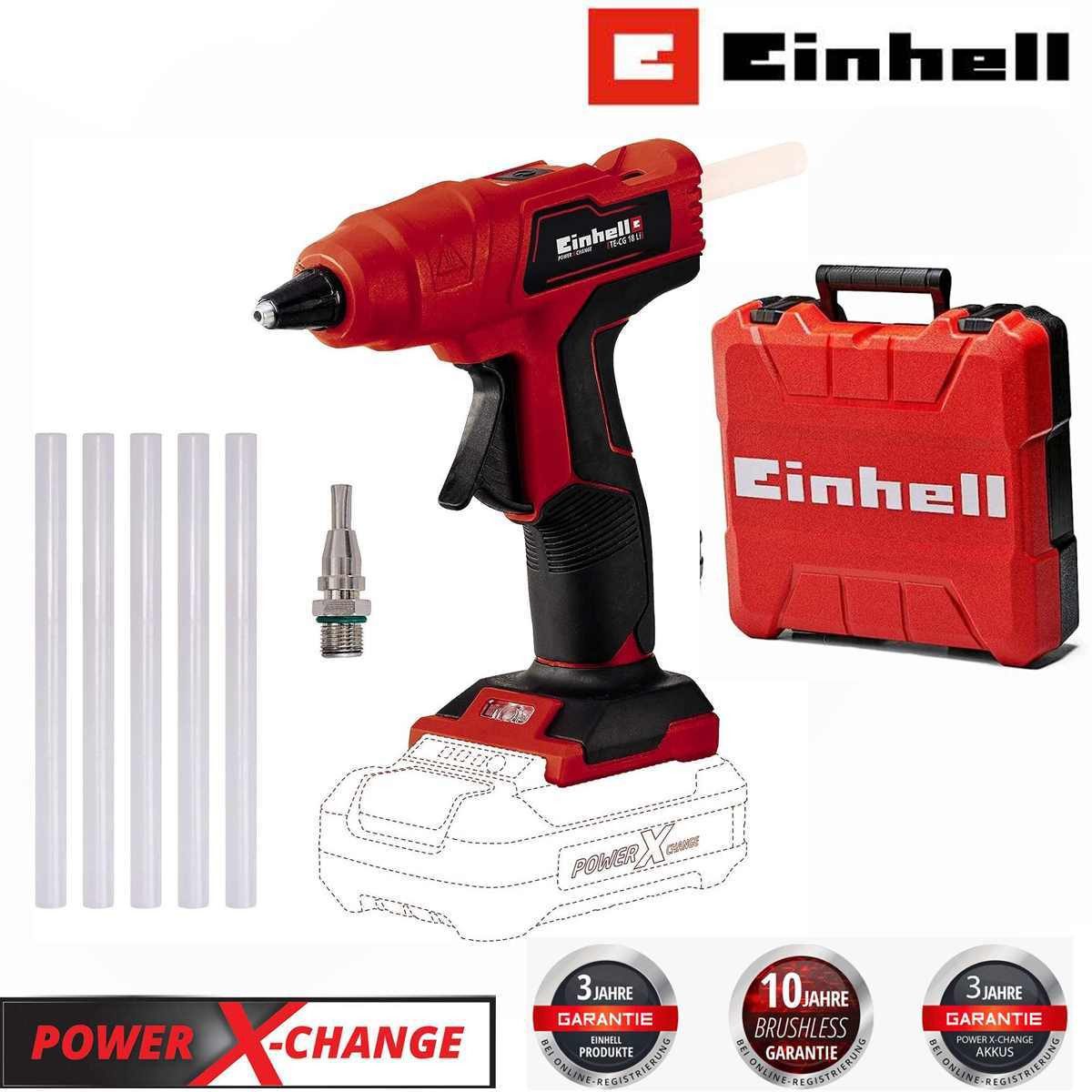 Einhell Heißklebepistole Akku-Heißklebepistole TE-CG 18 Li - Solo mit Koffer