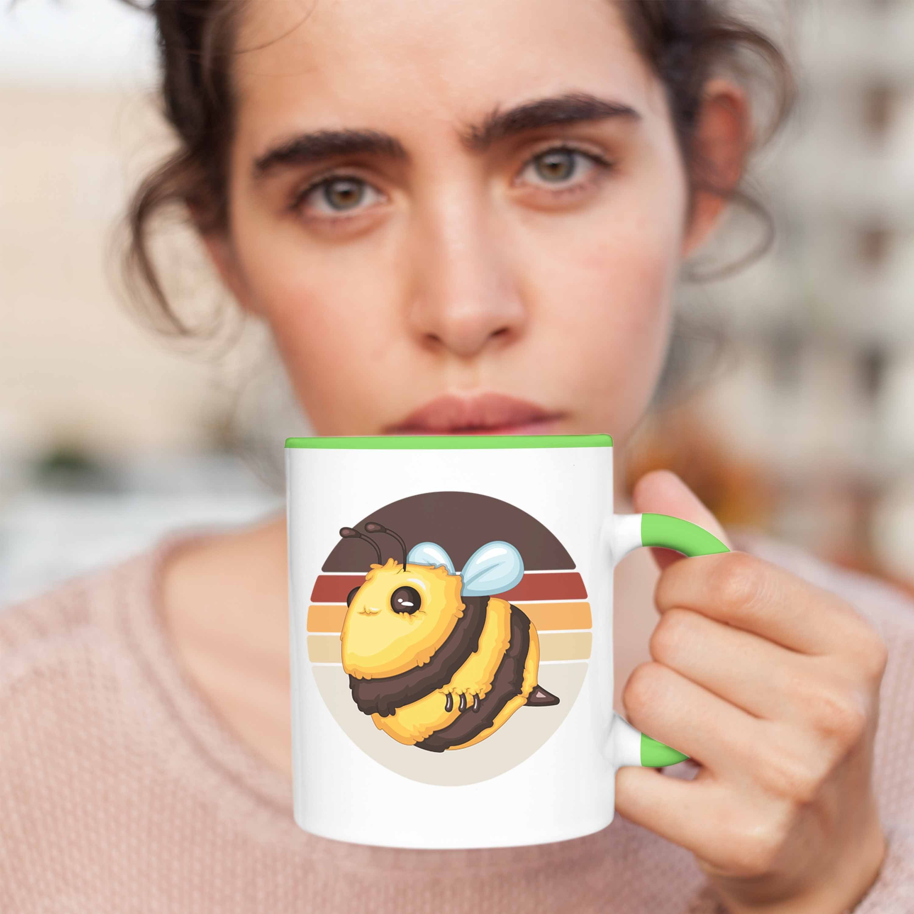 Imker Tasse Züchter Geschenkidee Geschenk Tasse Grün Trendation Bienen Grafik Hummel