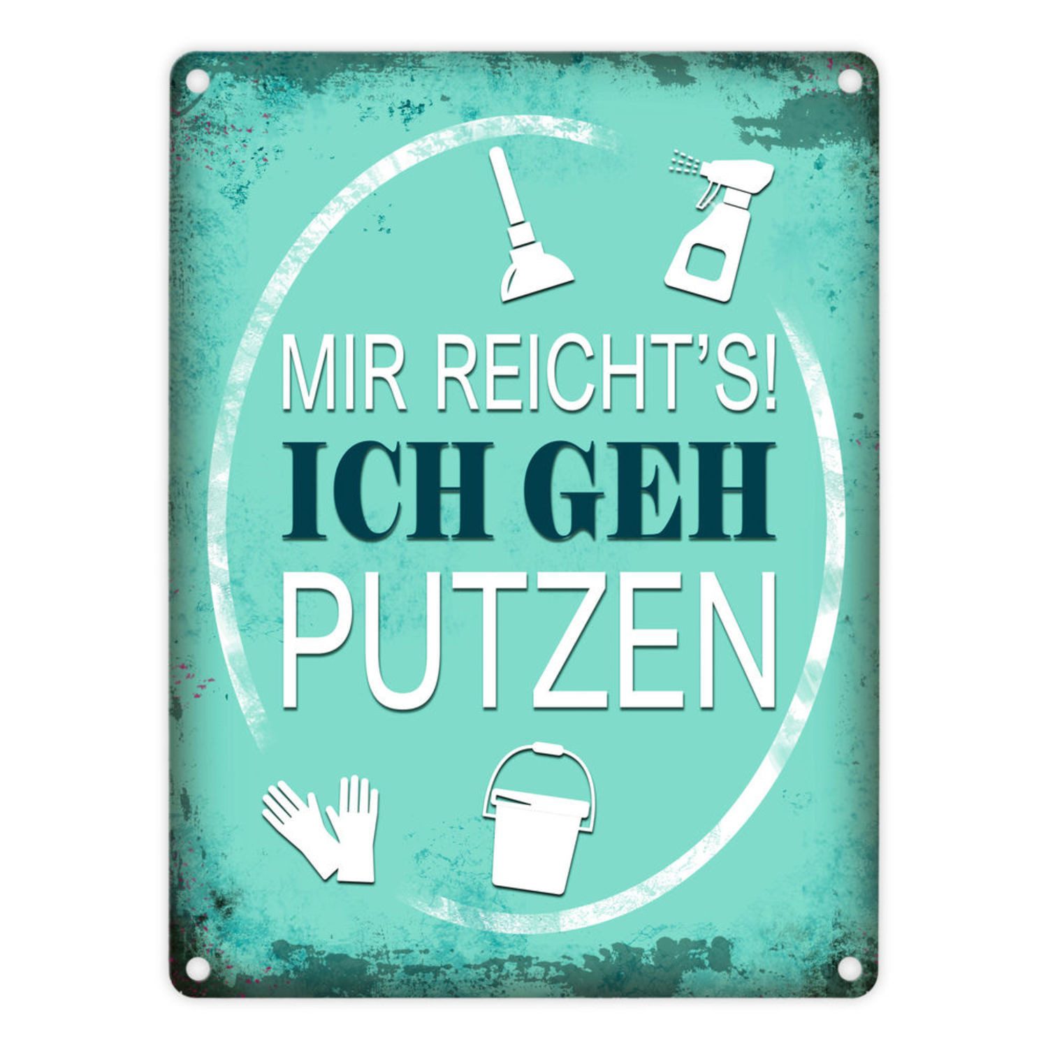 speecheese Metallschild Metallschild mit Spruch Mir reicht's! Ich geh