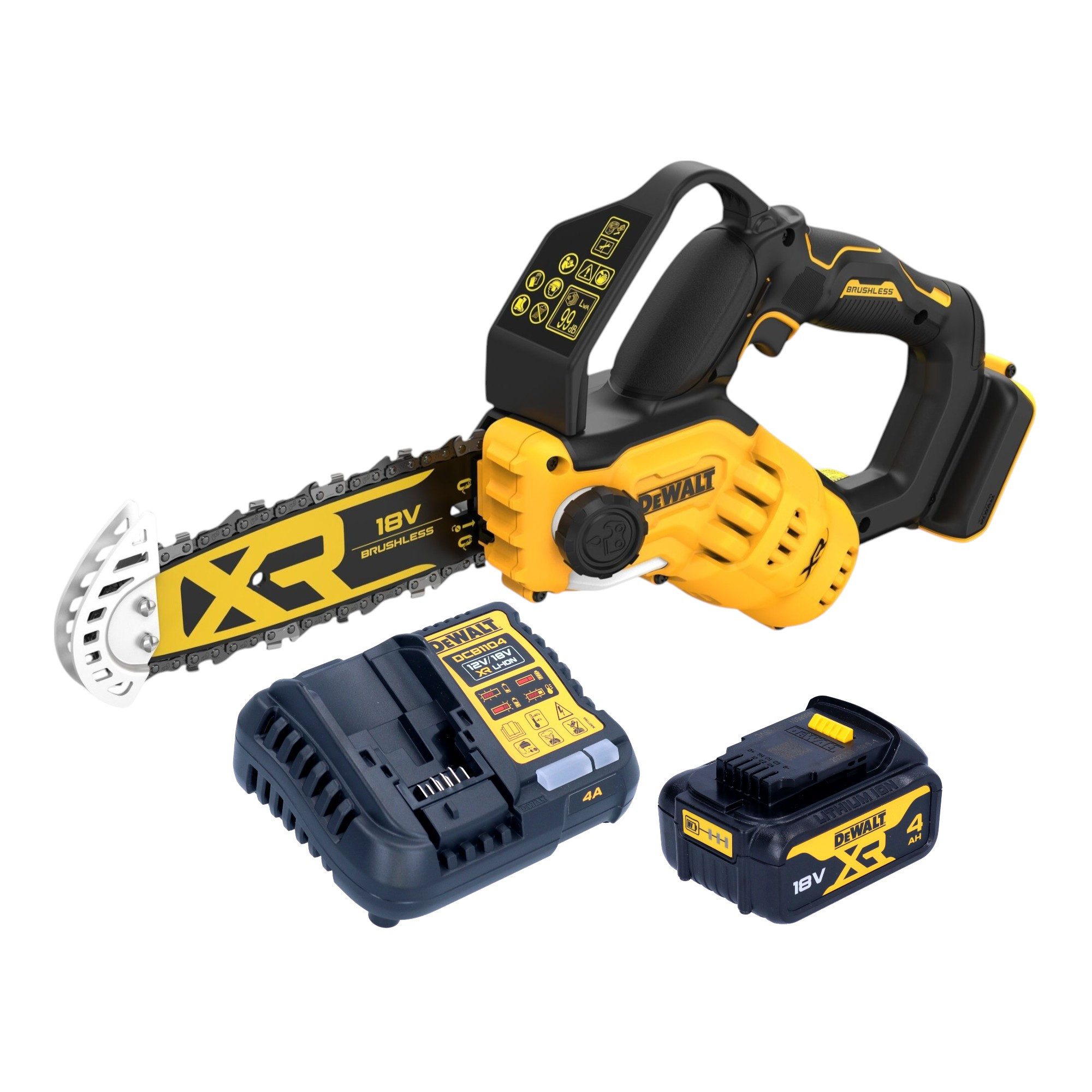 DeWalt Benzin-Kettensäge DCMPS 520 M1 18 V 20 cm Brushless + 1x Akku 4,0 Ah + Ladegerät