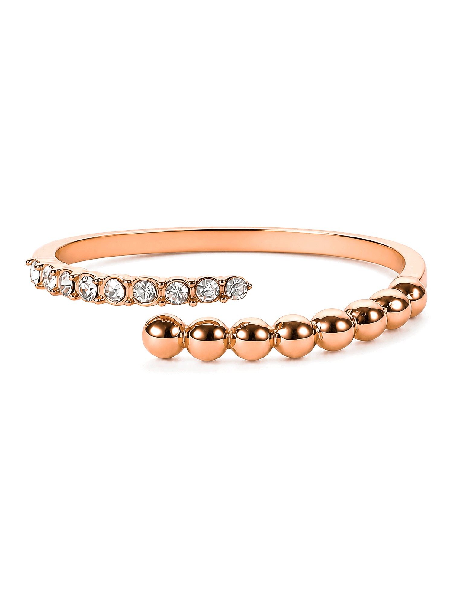 THIORA Fingerring Bora Brilliance, 316L Edelstahl mit 9 Zirkonia-Steinen, offen & verstellbar