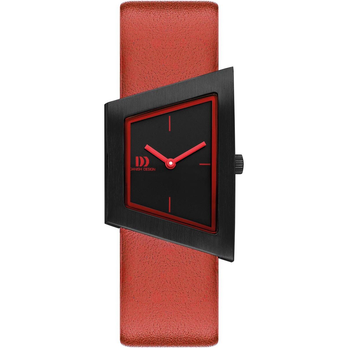 Quarzuhr Danish Design Damenuhr IV20Q1207 Squeezy Black Red Edelstahl