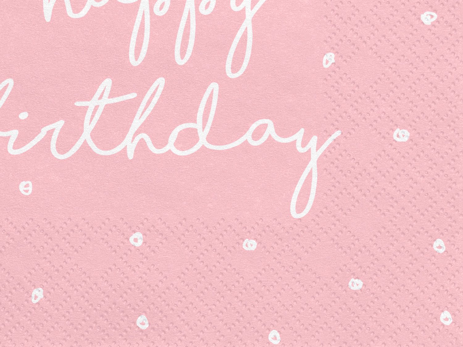 partydeco Papierserviette, Servietten Happy Birthday 33x33cm 20 Stück, rosa