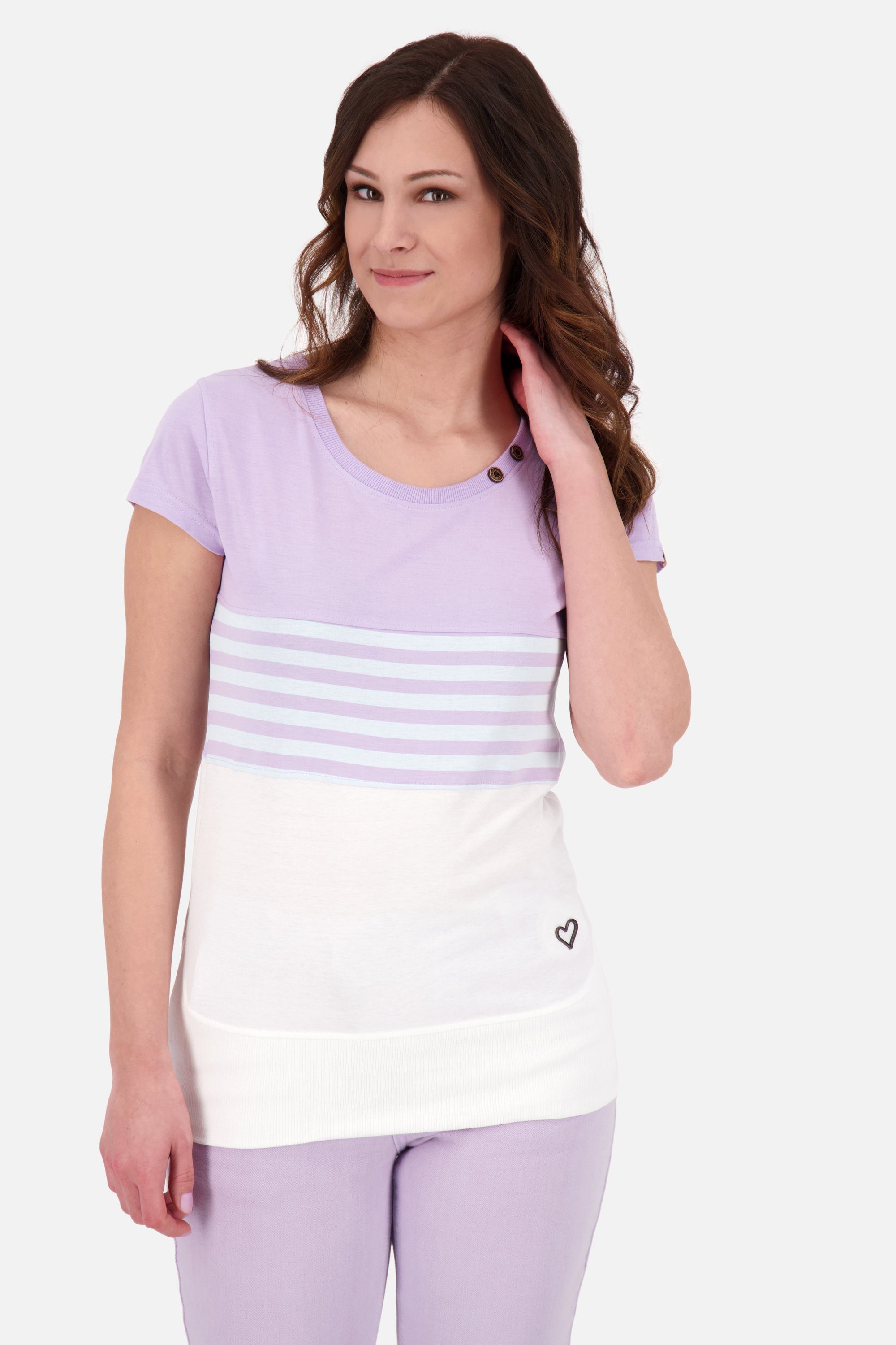 Alife & Kickin Rundhalsshirt CoriAK Z Shirt Damen Kurzarmshirt, Shirt digital lavender