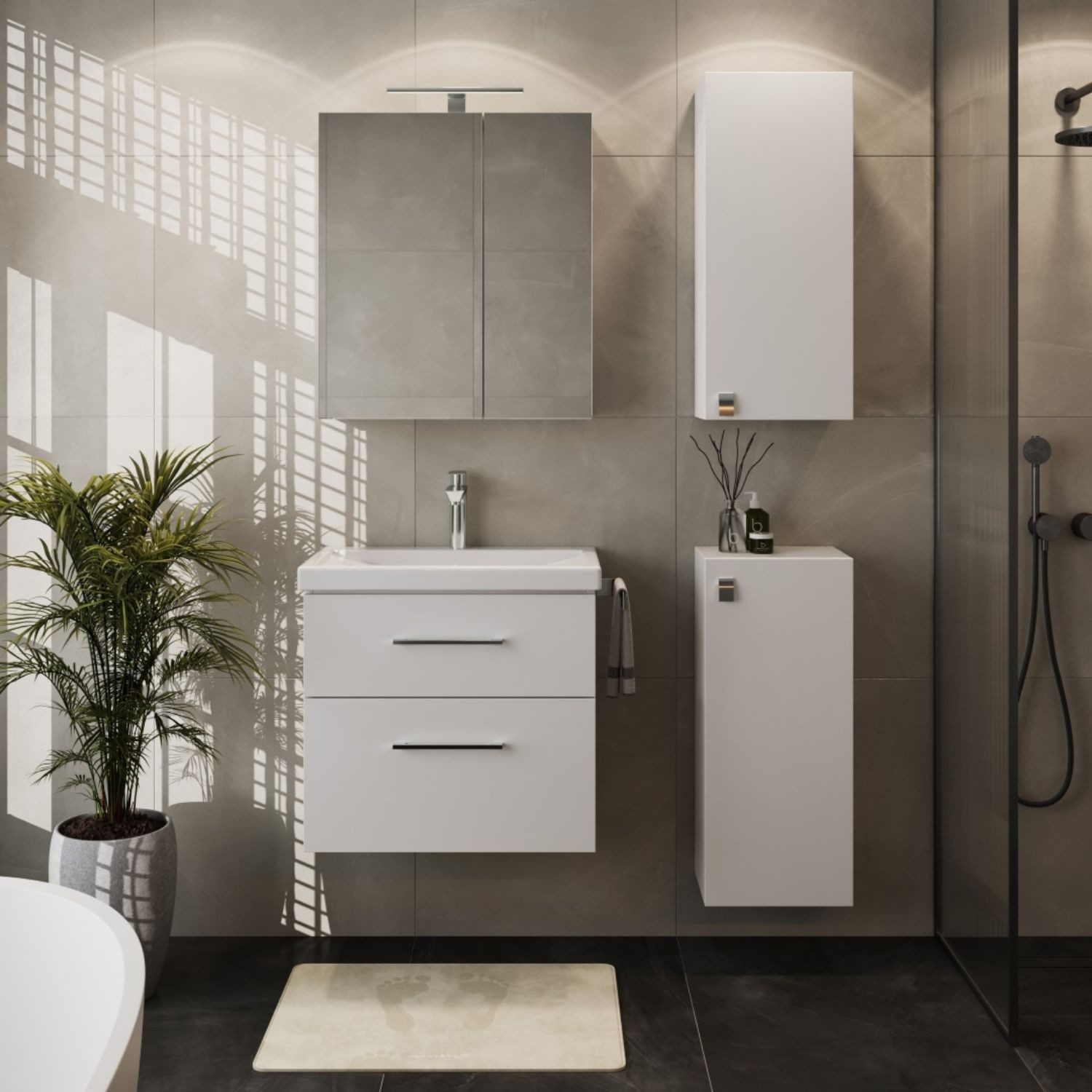 Planetmöbel Badmöbel-Set Badmöbel-Set mit Spiegelschrank 63cm günstig online kaufen