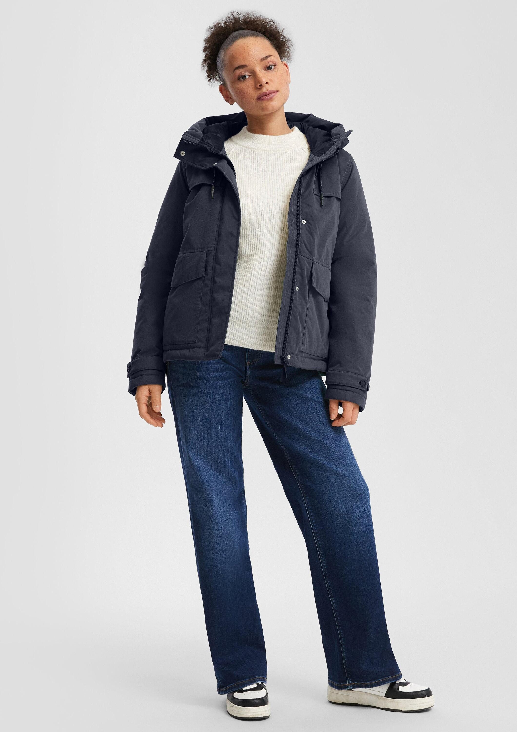 QS Winterjacke Outdoor-Jacke Gefütterte Jacke mit Kapuze