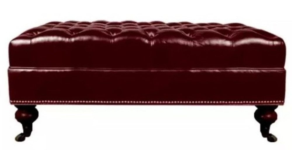 Xlmoebel Sitzbank Leder Luxuspolster Chesterfield Fußhocker Ottomane Sofort (1-St), Hergestellt In Europa