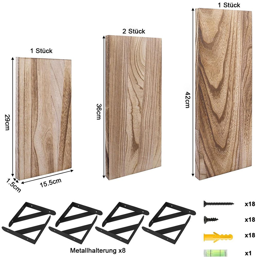 NUODWELL Wandregal Wandregal Wandregal 4er Set, Schweberegal für Küchen Woh günstig online kaufen