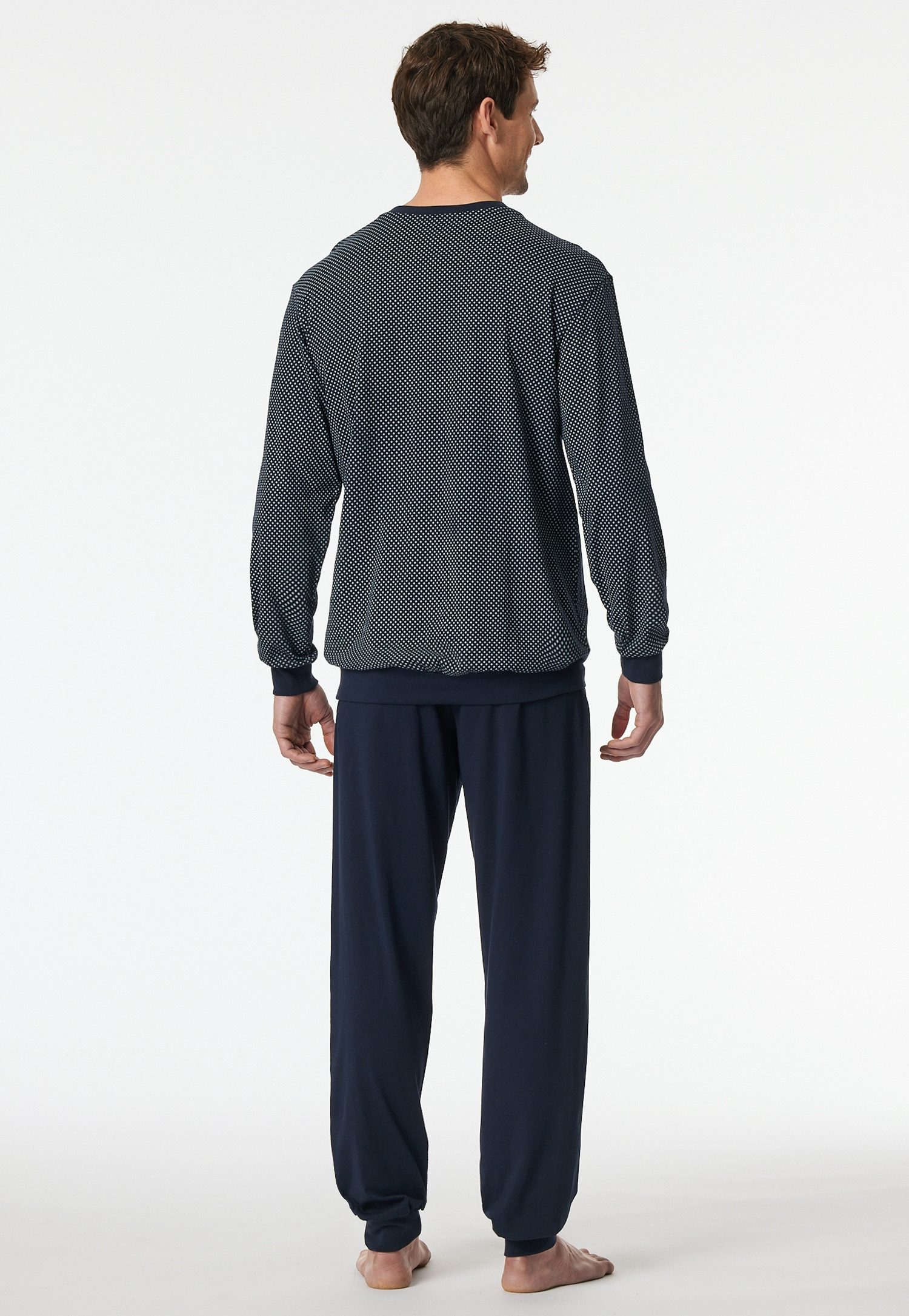Schiesser Schlafanzug Comfort Essentials (2 tlg) mit gestreiftem Oberteil