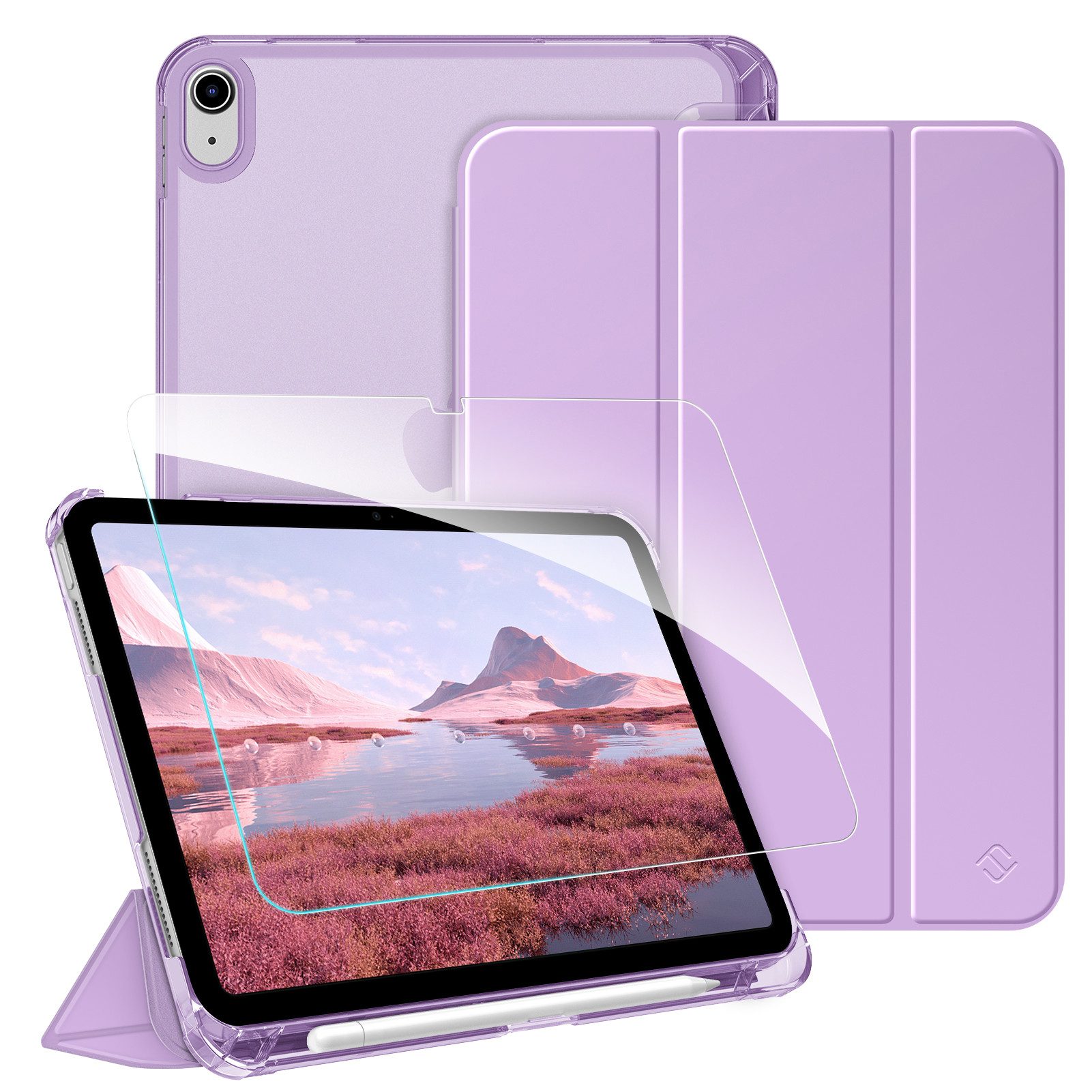 Fintie Tablet-Hülle für iPad 11 Generation 11'' 2025 (A16), iPad 10 Generation 10.9'' 2022, mit Schutzfolie-ultradünne transparente Rückseite Case mit Stifthalter