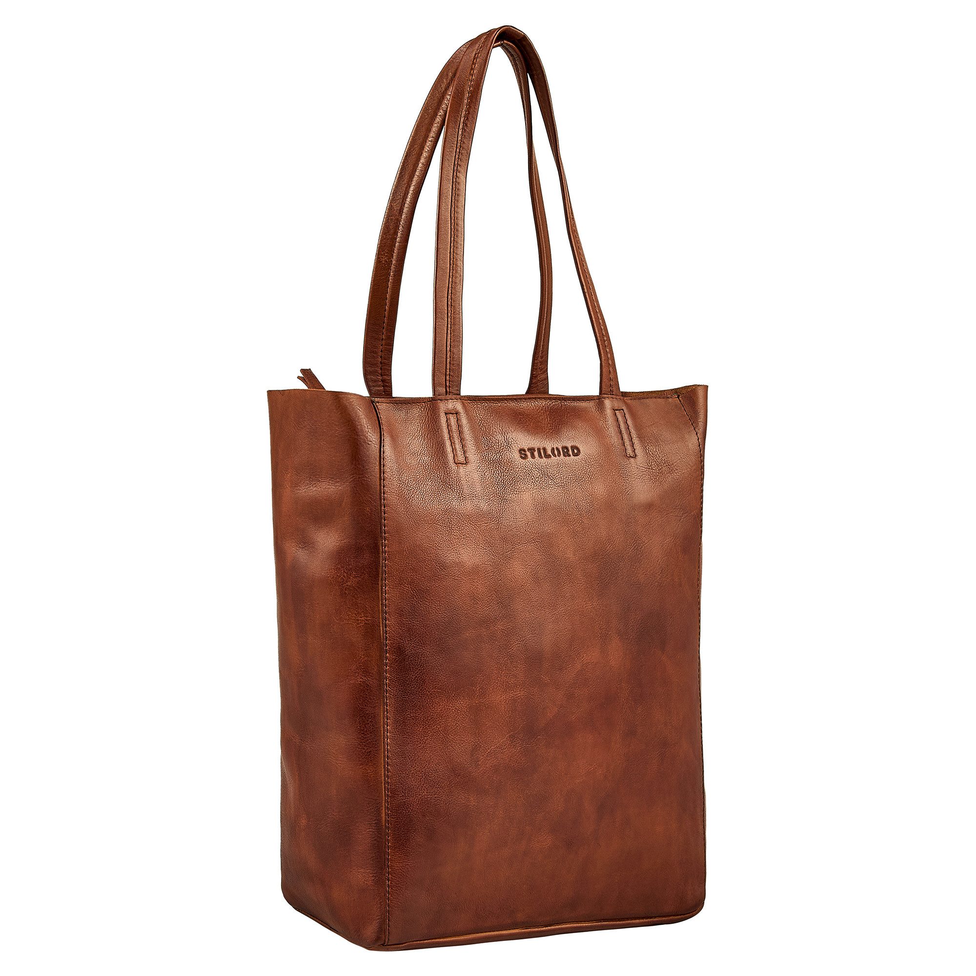 STILORD Handtasche “Estella" Vintage Shopper Tasche Damen Leder 16 Zoll
