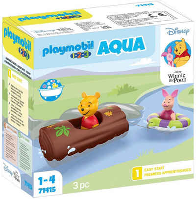 Playmobil® Konstruktions-Spielset 1.2.3 & Disney: Winnies & Ferkels Wasserabenteuer (71415), (3 St), Disney & Winnie the Pooh, Aqua; Made in Europe
