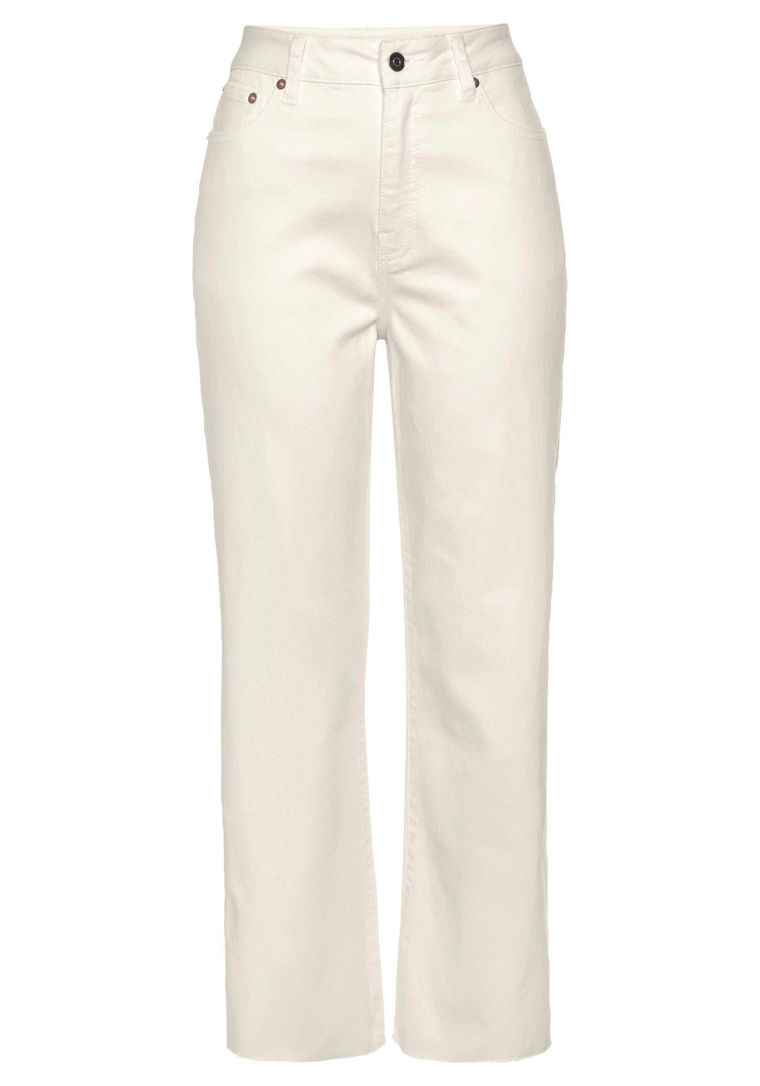 Buffalo Weite Jeans, mit leicht ausgefranstem Beinabschluss, Culotte Jeans günstig online kaufen