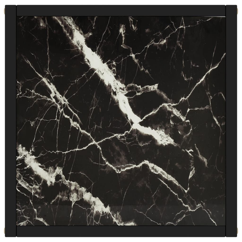 Schwarz marble Couchtisch marble black Glas in | 40x40x50 black vidaXL mit Couchtisch (1-St) Marmor-Optik Schwarzem