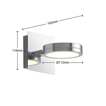 Lindby Wandleuchte Skrolla, Leuchtmittel inklusive, Farbwechsel warmweiß / tageslicht, Modern, Stahl, chrom, 1 flammig, inkl. Leuchtmittel, GX53, Bad