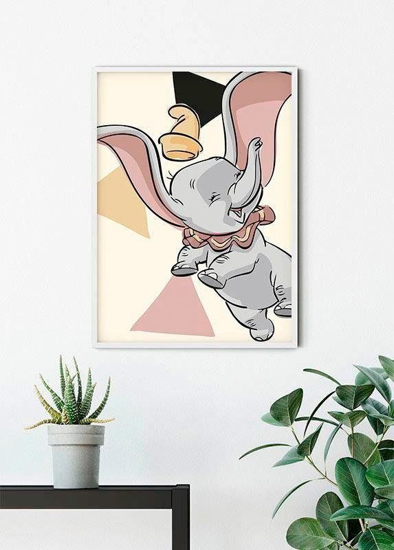 Kinderzimmer, Wohnzimmer Schlafzimmer, St), (1 Angles, Disney Dumbo Komar Poster