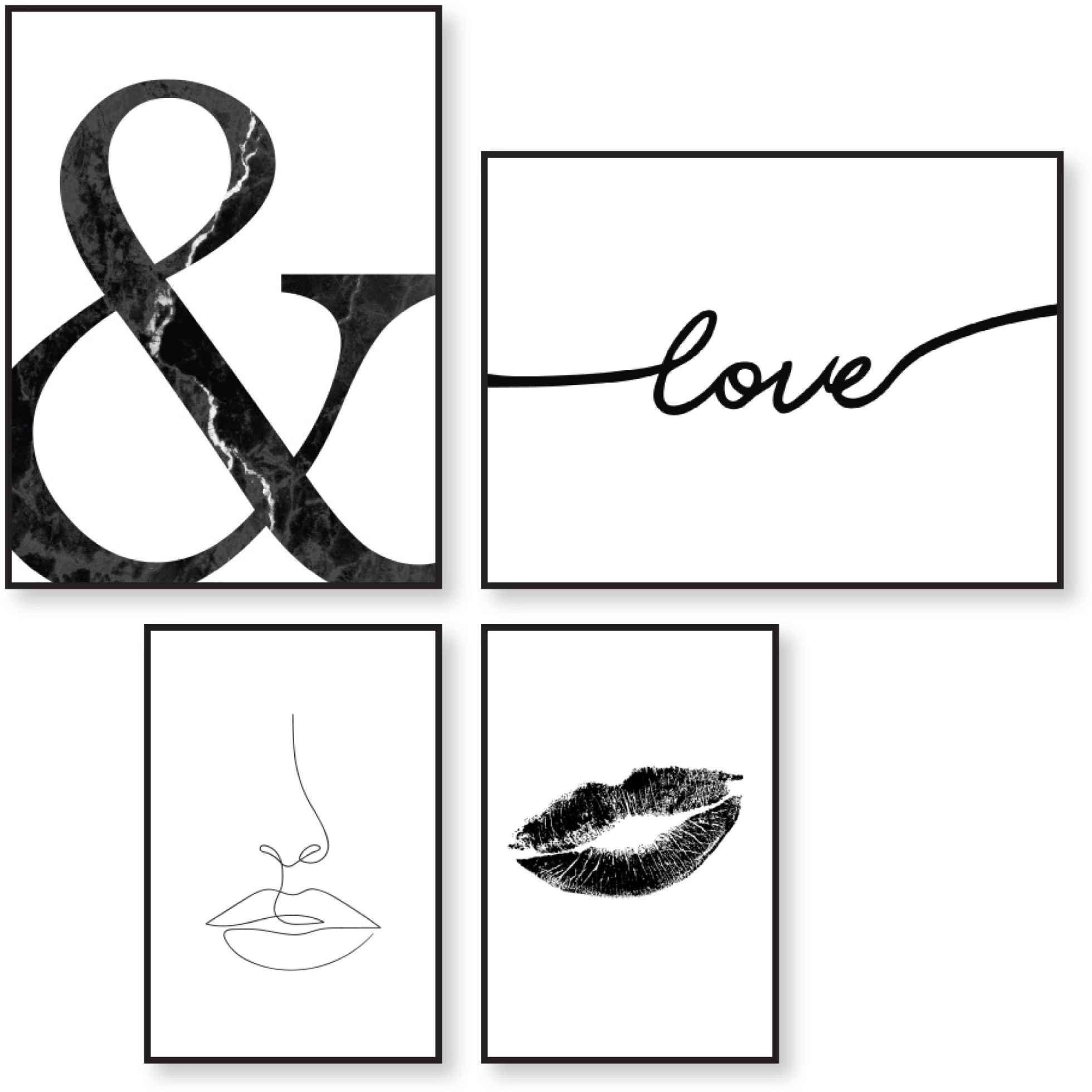 Reinders! Wandbild Linien Stiftzeichnung - Modern - Lippen, (4 St). € 66,99