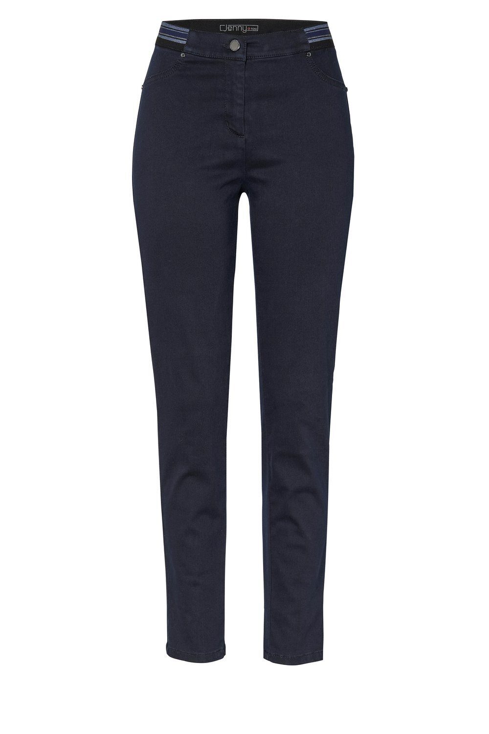 Ankle-Jeans dunkelblau mit gestreiftem 590 - Gummizug TONI Jenny