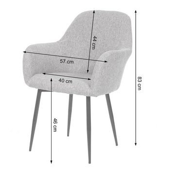 MCW Esszimmerstuhl MCW-F18-2 (Set, 2 St), 2er-Set, verstellbare Fußbodenschoner, abgerundete Rückenfläche