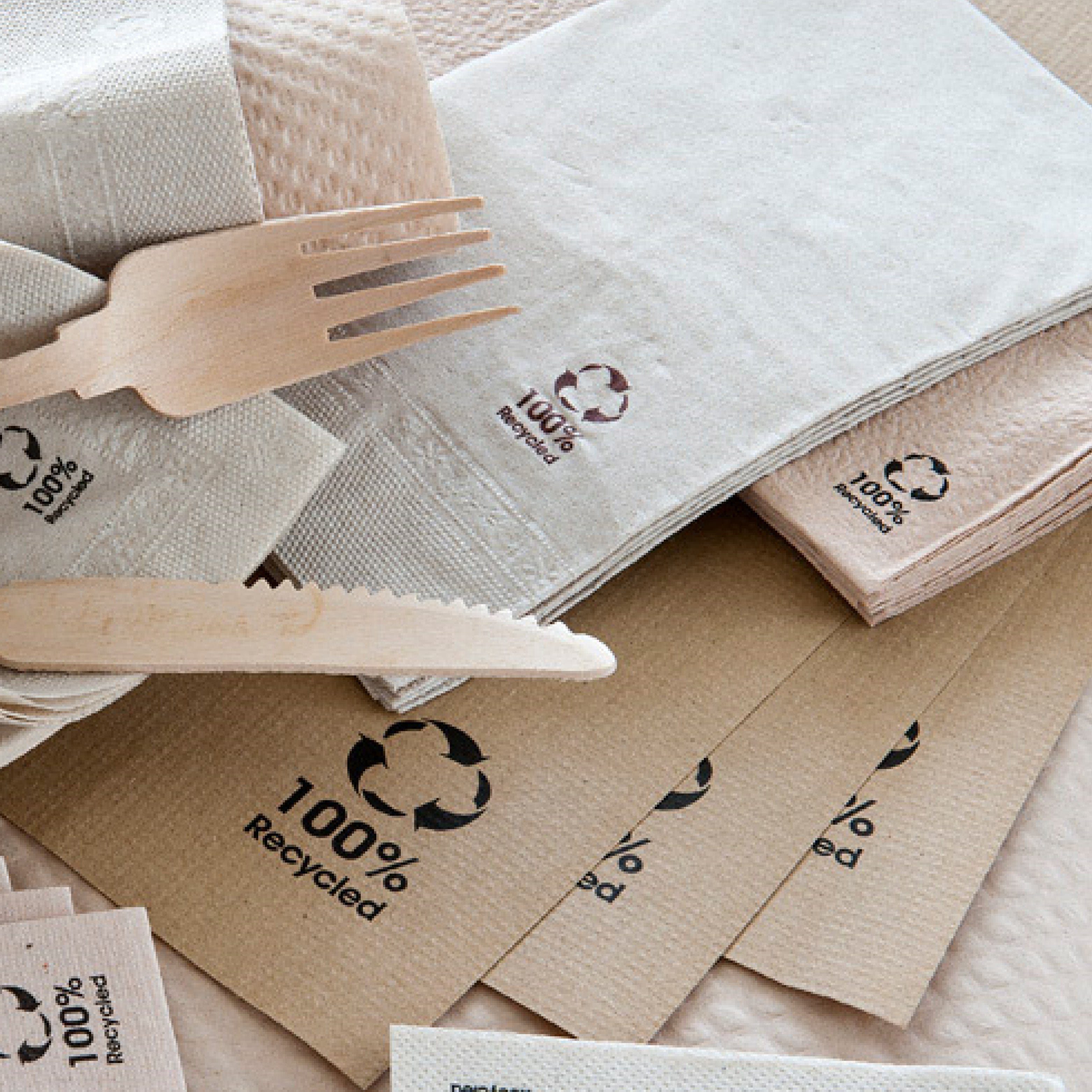 wisefood Papierserviette 250-tlg., Papier Servietten - quadratisch, (250 St)