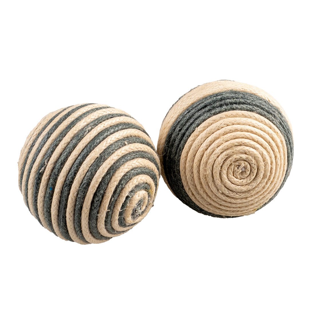 DUVO+ Tierkuscheltier Duvoplus Cat Toy Rope Bälle grau - 2 Stück