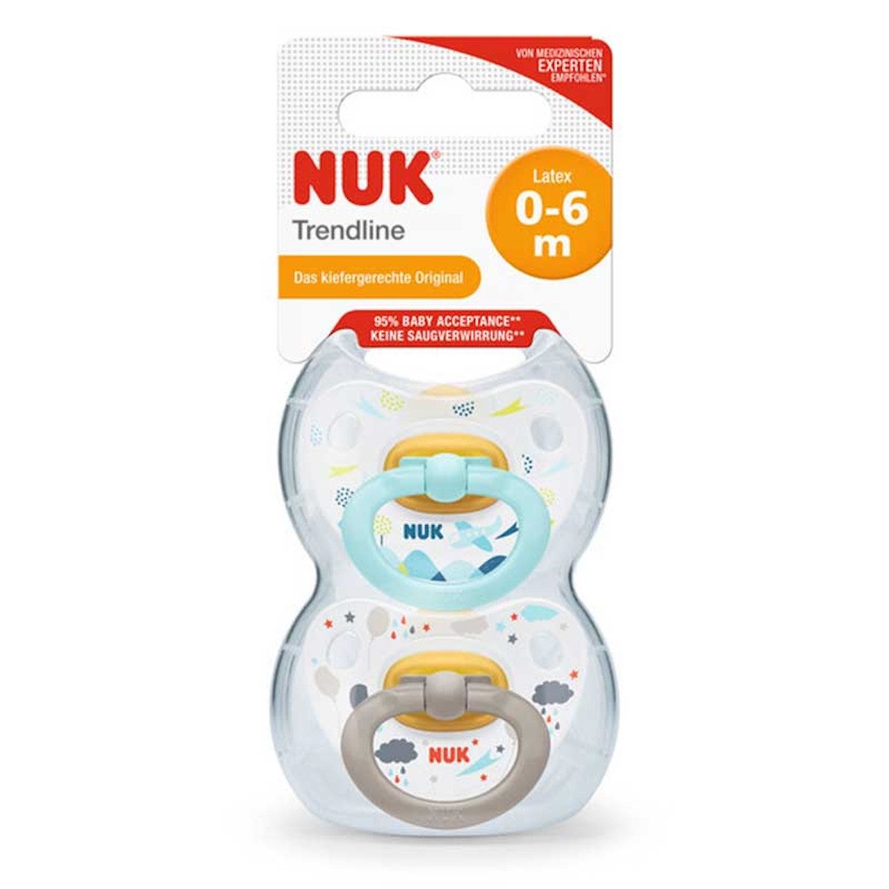 NUK Schnuller NUK Trendline Babyschnuller aus Latex 0-6M