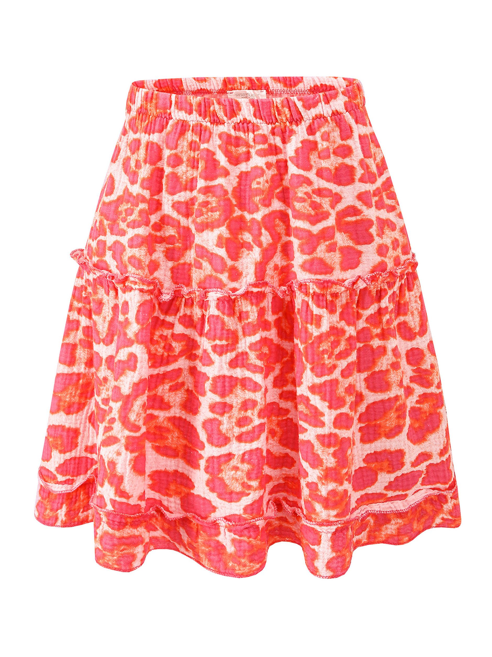 SASSYCLASSY A-Linien-Rock Musselin Rock mit Volant Damen Rock mit elastisch günstig online kaufen