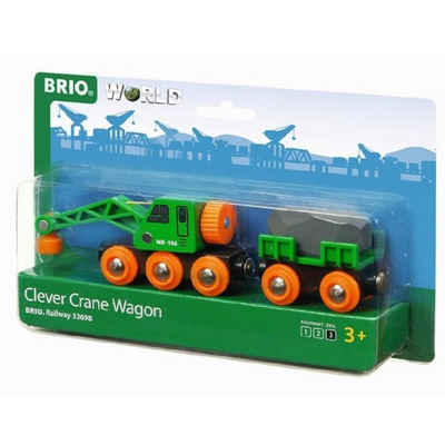 BRIO® Spielzeug-Kran BRIO 33698 - Grüner Kranwagen mit Anhänger + Fracht