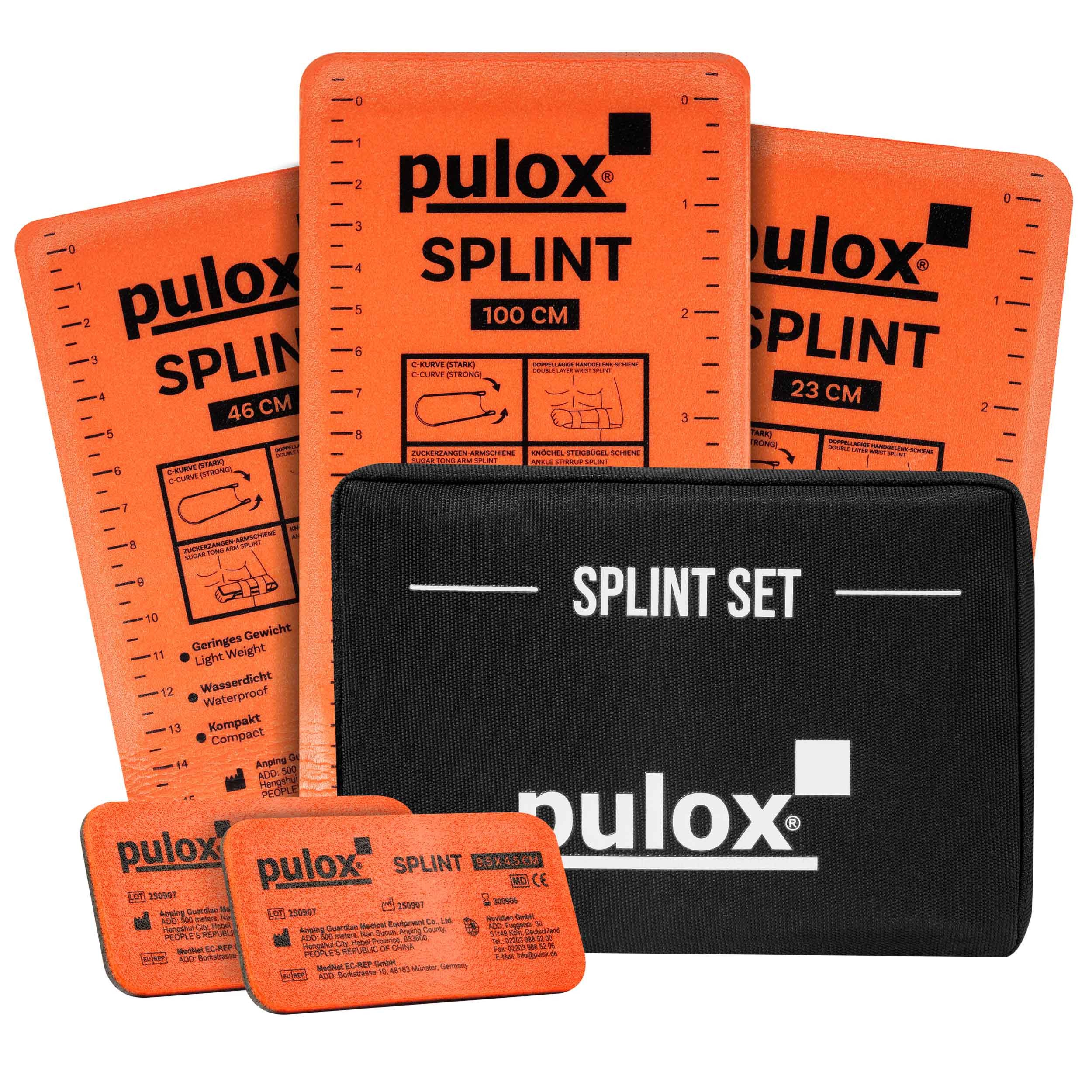 pulox Erste-Hilfe-Set Splint Set - 5 Erste-Hilfe-Schienen zur Immobilisation