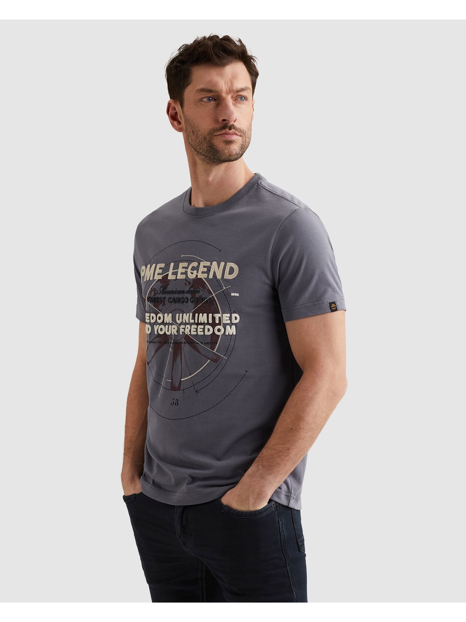 PME LEGEND T-Shirt Short Sleeve R-Neck Heavy Jersey mit Print, Regular Fit günstig online kaufen