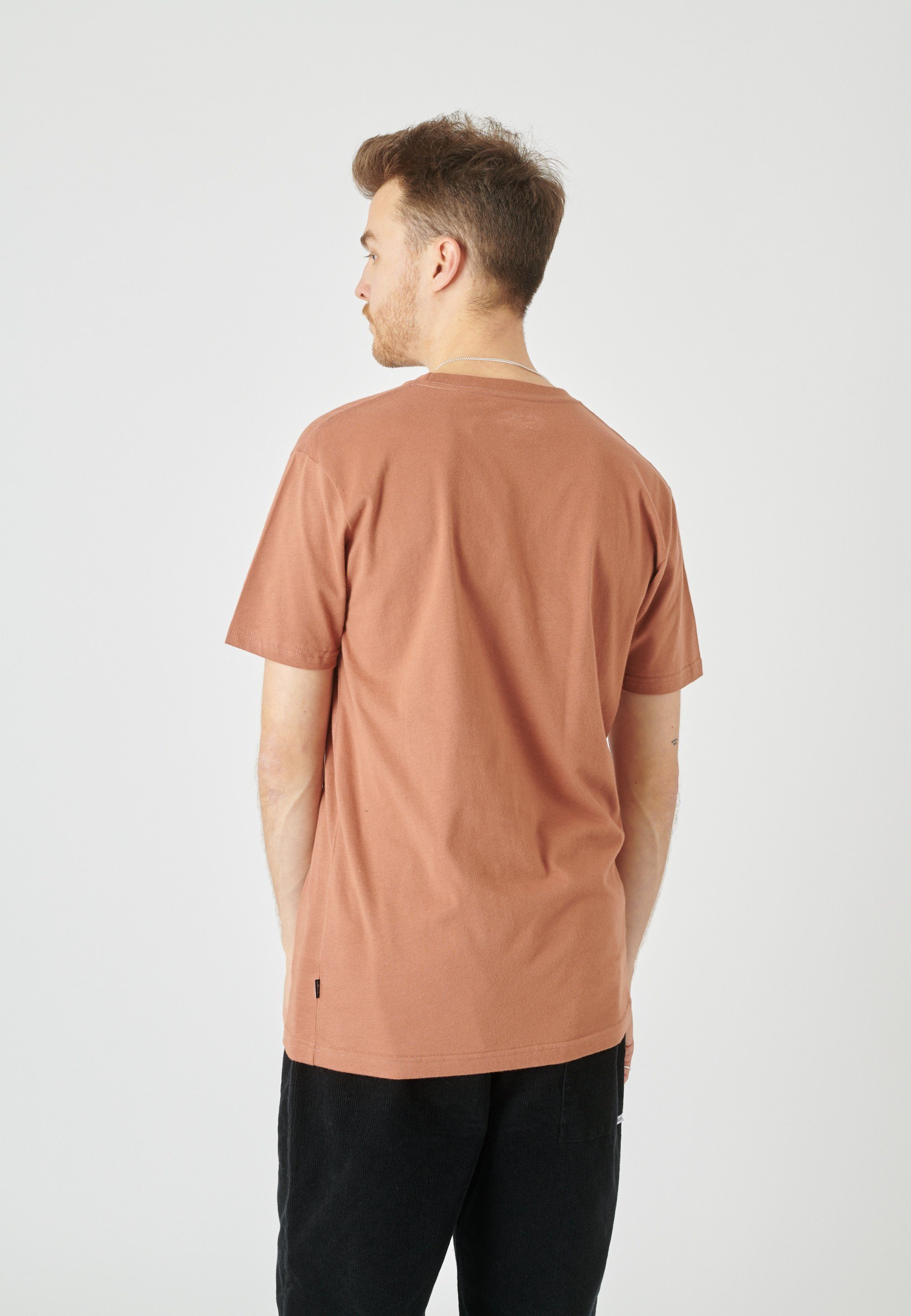 Cleptomanicx T-Shirt mit camelfarben Logo-Stickerei kleiner (1-tlg) Regular Ligull