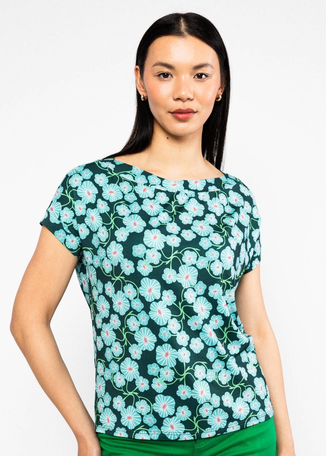 Blutsgeschwister Kurzarmshirt - Flowgirl - T-Shirt Damen - Shirt - Top - florales T-Shirt Damen