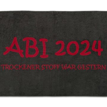 ESPiCO Handtuch Strandlaken ABI 2024 Anthrazit Kaminrot, Walkfrottier (1-St), Abituch, Abilaken, Strandbadetuch, Geschenk