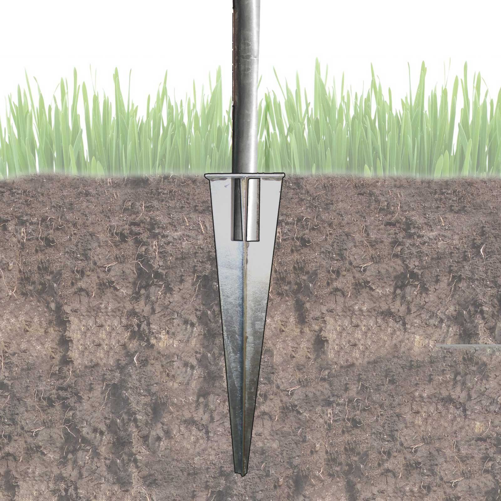 Zaunpfosten Einschlaghülse Bodenhülse (Produkt, 1 TRUTZHOLM Einschlagbodenhülse 34mm Bodeneinschlagh oder St) 40mm