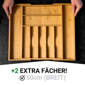 LINFELDT Besteckkasten Besteckkasten für Schubladen - TOP BESTECK ORGANIZER, 33-50cm Breite verstellbar